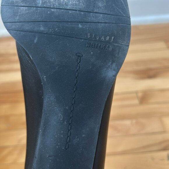 Stuart Weitzman soft leather heeled ankle boots square toe black size 11 - Picture 4 of 11